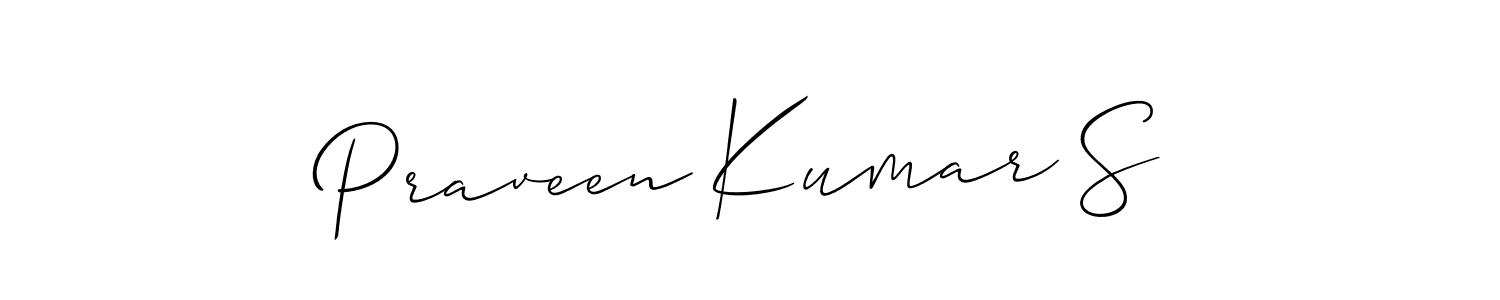Create a beautiful signature design for name Praveen Kumar S. With this signature (Allison_Script) fonts, you can make a handwritten signature for free. Praveen Kumar S signature style 2 images and pictures png