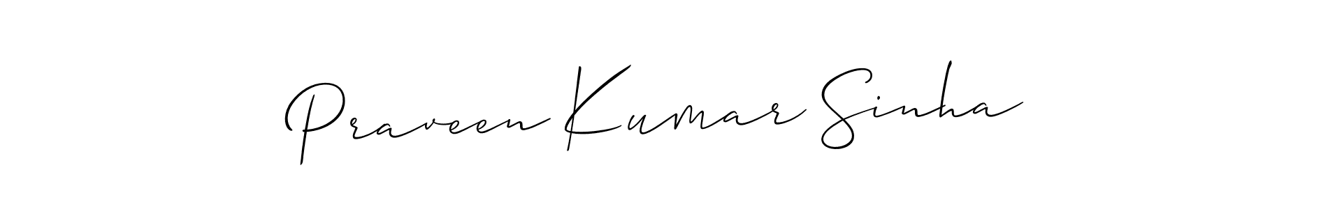 How to make Praveen Kumar Sinha name signature. Use Allison_Script style for creating short signs online. This is the latest handwritten sign. Praveen Kumar Sinha signature style 2 images and pictures png