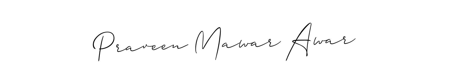How to Draw Praveen Mawar Awar signature style? Allison_Script is a latest design signature styles for name Praveen Mawar Awar. Praveen Mawar Awar signature style 2 images and pictures png