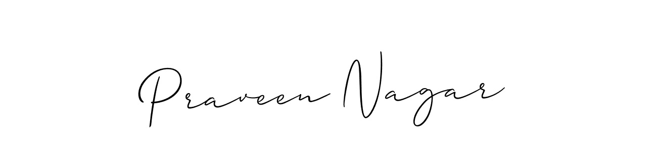 Make a beautiful signature design for name Praveen Nagar. With this signature (Allison_Script) style, you can create a handwritten signature for free. Praveen Nagar signature style 2 images and pictures png