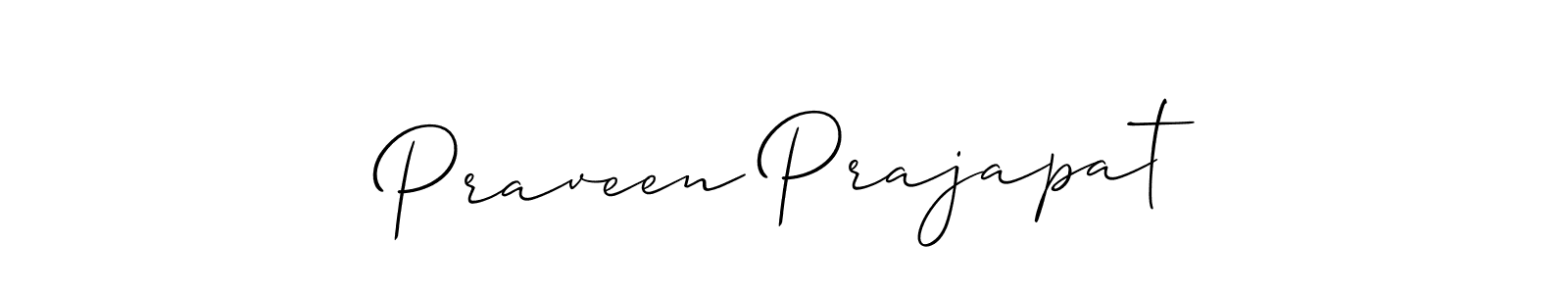 Create a beautiful signature design for name Praveen Prajapat. With this signature (Allison_Script) fonts, you can make a handwritten signature for free. Praveen Prajapat signature style 2 images and pictures png