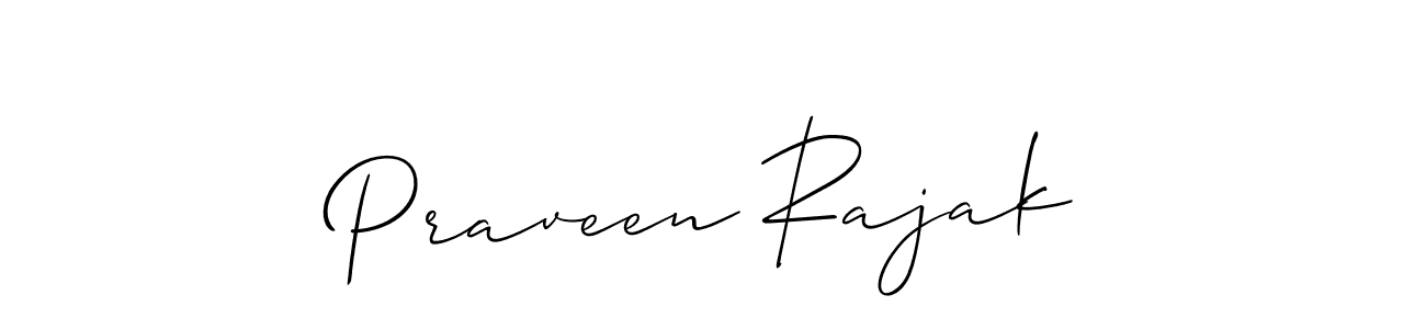 Use a signature maker to create a handwritten signature online. With this signature software, you can design (Allison_Script) your own signature for name Praveen Rajak. Praveen Rajak signature style 2 images and pictures png