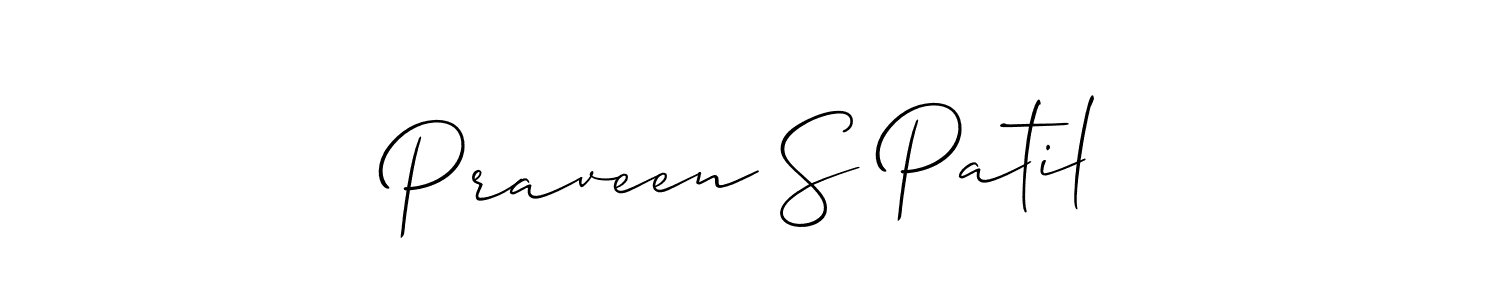 How to make Praveen S Patil name signature. Use Allison_Script style for creating short signs online. This is the latest handwritten sign. Praveen S Patil signature style 2 images and pictures png