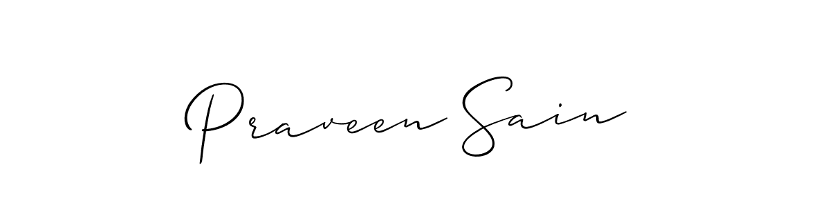 How to make Praveen Sain signature? Allison_Script is a professional autograph style. Create handwritten signature for Praveen Sain name. Praveen Sain signature style 2 images and pictures png