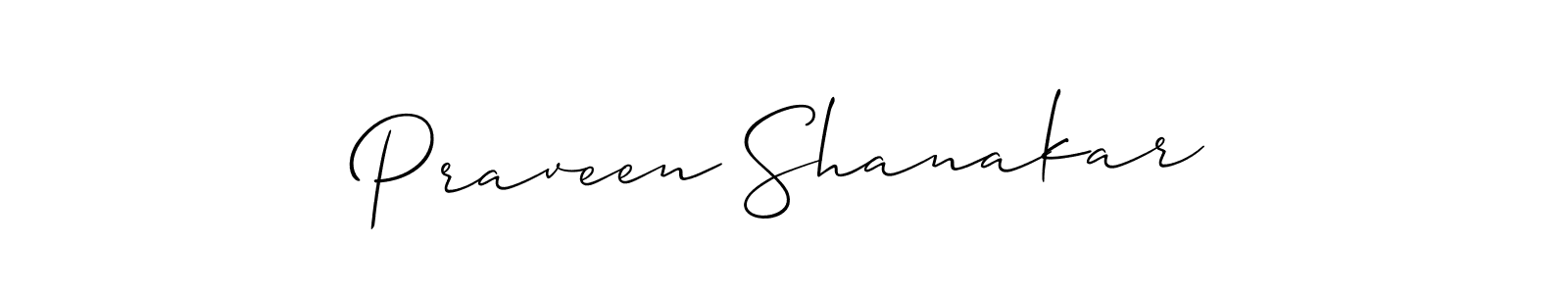 Make a short Praveen Shanakar signature style. Manage your documents anywhere anytime using Allison_Script. Create and add eSignatures, submit forms, share and send files easily. Praveen Shanakar signature style 2 images and pictures png