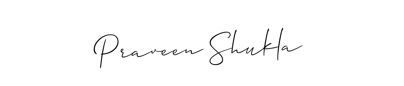 Create a beautiful signature design for name Praveen Shukla. With this signature (Allison_Script) fonts, you can make a handwritten signature for free. Praveen Shukla signature style 2 images and pictures png