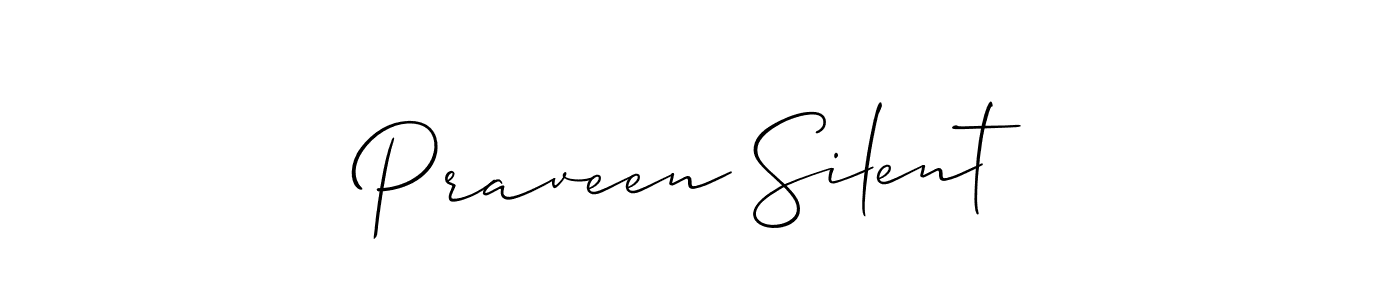 Use a signature maker to create a handwritten signature online. With this signature software, you can design (Allison_Script) your own signature for name Praveen Silent. Praveen Silent signature style 2 images and pictures png