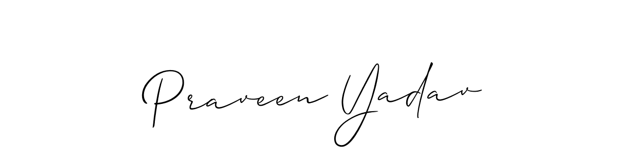 Use a signature maker to create a handwritten signature online. With this signature software, you can design (Allison_Script) your own signature for name Praveen Yadav. Praveen Yadav signature style 2 images and pictures png