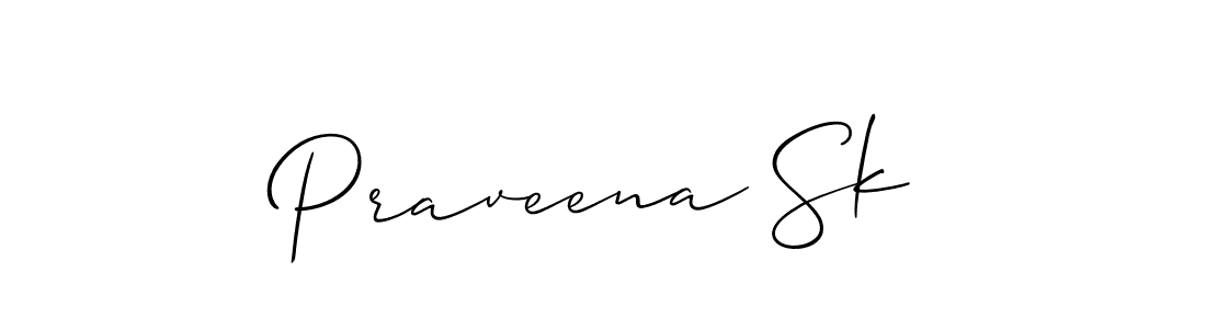 Create a beautiful signature design for name Praveena Sk. With this signature (Allison_Script) fonts, you can make a handwritten signature for free. Praveena Sk signature style 2 images and pictures png