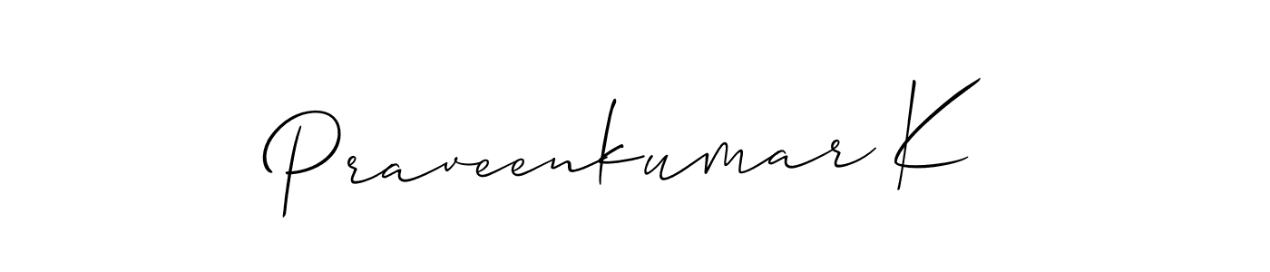 Also we have Praveenkumar K name is the best signature style. Create professional handwritten signature collection using Allison_Script autograph style. Praveenkumar K signature style 2 images and pictures png