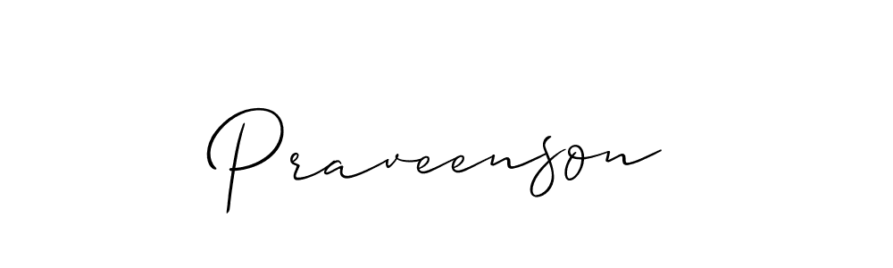 Also You can easily find your signature by using the search form. We will create Praveenson name handwritten signature images for you free of cost using Allison_Script sign style. Praveenson signature style 2 images and pictures png