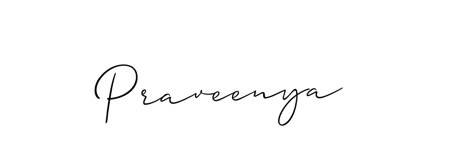 Create a beautiful signature design for name Praveenya. With this signature (Allison_Script) fonts, you can make a handwritten signature for free. Praveenya signature style 2 images and pictures png