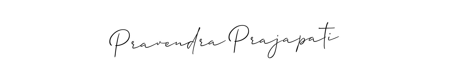 You should practise on your own different ways (Allison_Script) to write your name (Pravendra Prajapati) in signature. don't let someone else do it for you. Pravendra Prajapati signature style 2 images and pictures png