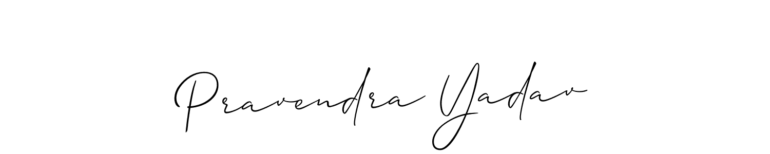 Use a signature maker to create a handwritten signature online. With this signature software, you can design (Allison_Script) your own signature for name Pravendra Yadav. Pravendra Yadav signature style 2 images and pictures png