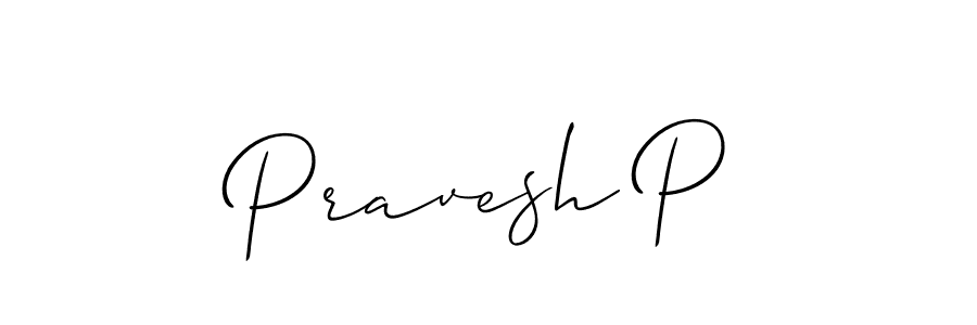 Design your own signature with our free online signature maker. With this signature software, you can create a handwritten (Allison_Script) signature for name Pravesh P. Pravesh P signature style 2 images and pictures png