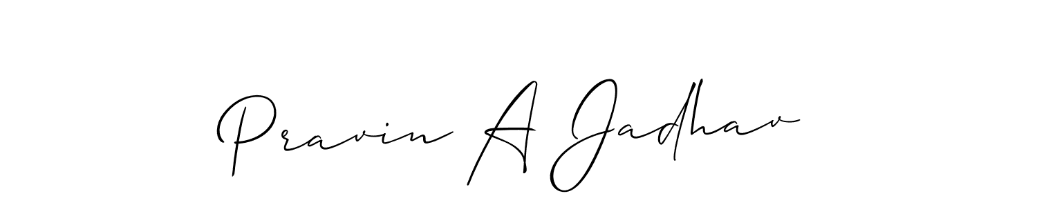 Make a short Pravin A Jadhav signature style. Manage your documents anywhere anytime using Allison_Script. Create and add eSignatures, submit forms, share and send files easily. Pravin A Jadhav signature style 2 images and pictures png