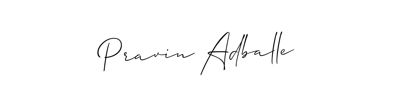 Allison_Script is a professional signature style that is perfect for those who want to add a touch of class to their signature. It is also a great choice for those who want to make their signature more unique. Get Pravin Adballe name to fancy signature for free. Pravin Adballe signature style 2 images and pictures png