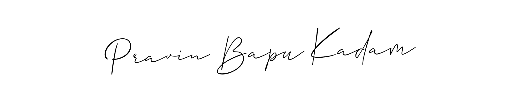 The best way (Allison_Script) to make a short signature is to pick only two or three words in your name. The name Pravin Bapu Kadam include a total of six letters. For converting this name. Pravin Bapu Kadam signature style 2 images and pictures png
