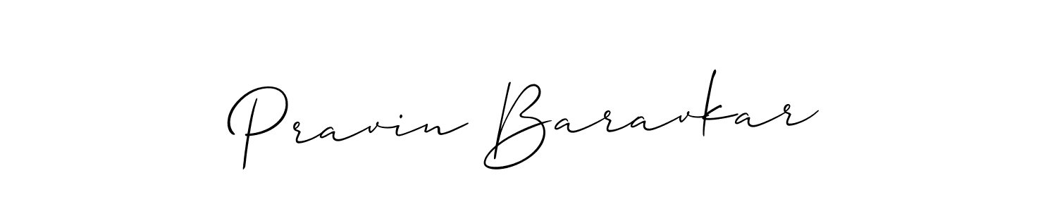 How to make Pravin Baravkar signature? Allison_Script is a professional autograph style. Create handwritten signature for Pravin Baravkar name. Pravin Baravkar signature style 2 images and pictures png