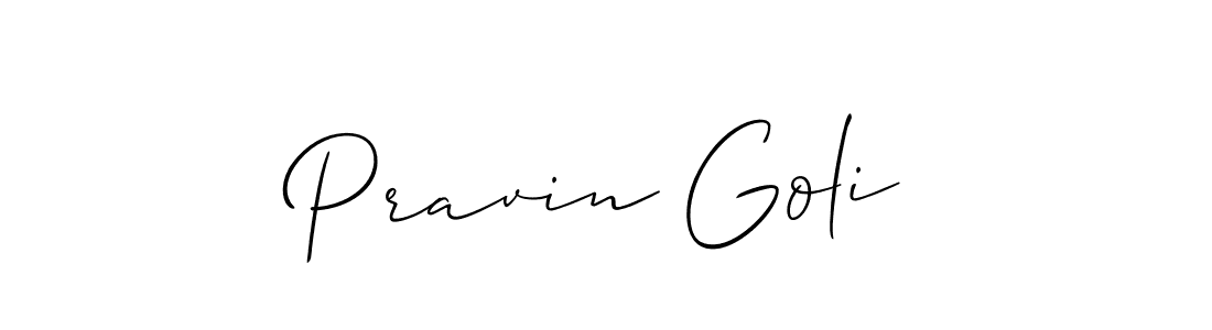 How to make Pravin Goli signature? Allison_Script is a professional autograph style. Create handwritten signature for Pravin Goli name. Pravin Goli signature style 2 images and pictures png