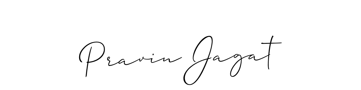 How to make Pravin Jagat name signature. Use Allison_Script style for creating short signs online. This is the latest handwritten sign. Pravin Jagat signature style 2 images and pictures png