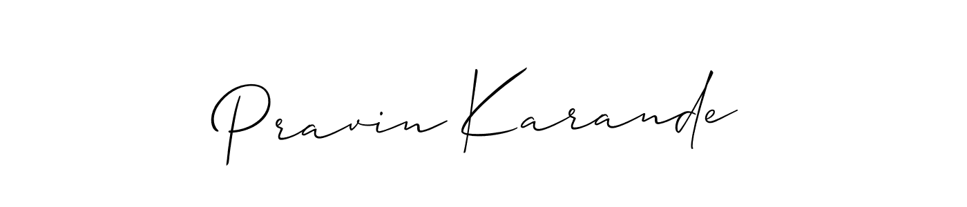 How to make Pravin Karande signature? Allison_Script is a professional autograph style. Create handwritten signature for Pravin Karande name. Pravin Karande signature style 2 images and pictures png