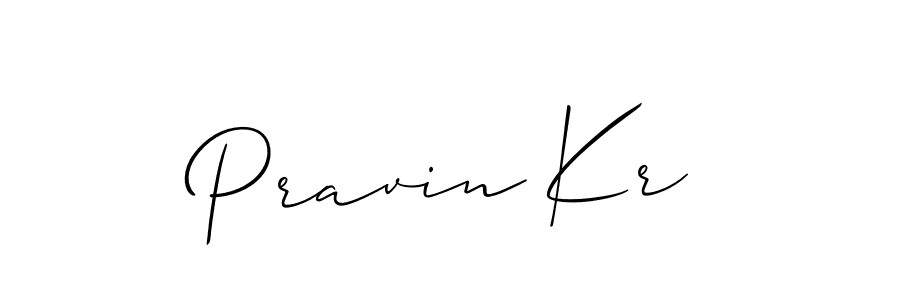 How to make Pravin Kr name signature. Use Allison_Script style for creating short signs online. This is the latest handwritten sign. Pravin Kr signature style 2 images and pictures png