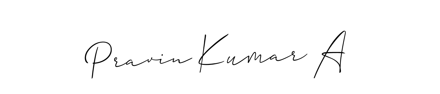 if you are searching for the best signature style for your name Pravin Kumar A. so please give up your signature search. here we have designed multiple signature styles  using Allison_Script. Pravin Kumar A signature style 2 images and pictures png