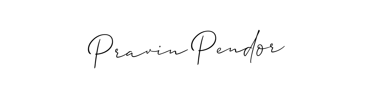 The best way (Allison_Script) to make a short signature is to pick only two or three words in your name. The name Pravin Pendor include a total of six letters. For converting this name. Pravin Pendor signature style 2 images and pictures png