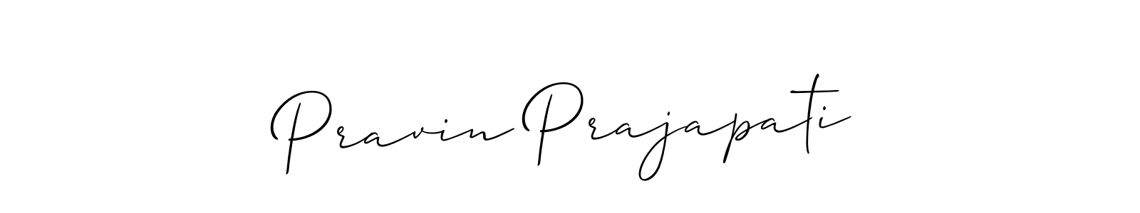 Also we have Pravin Prajapati name is the best signature style. Create professional handwritten signature collection using Allison_Script autograph style. Pravin Prajapati signature style 2 images and pictures png