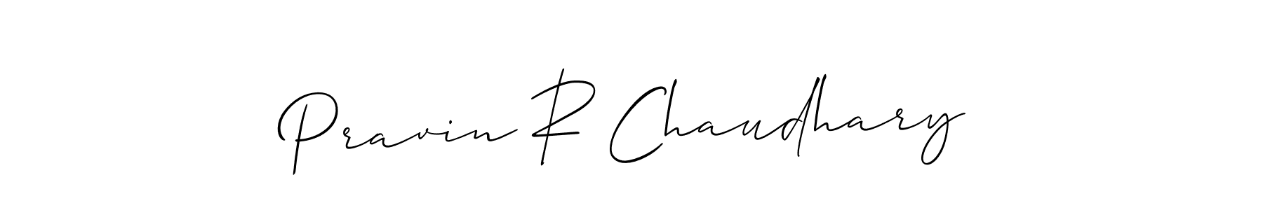 The best way (Allison_Script) to make a short signature is to pick only two or three words in your name. The name Pravin R Chaudhary include a total of six letters. For converting this name. Pravin R Chaudhary signature style 2 images and pictures png