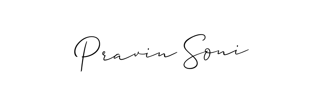 Pravin Soni stylish signature style. Best Handwritten Sign (Allison_Script) for my name. Handwritten Signature Collection Ideas for my name Pravin Soni. Pravin Soni signature style 2 images and pictures png