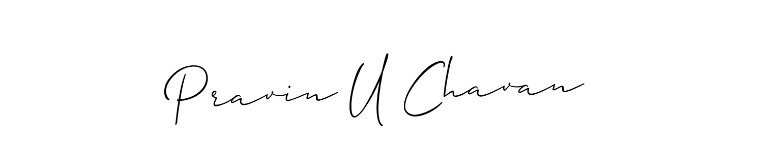 Similarly Allison_Script is the best handwritten signature design. Signature creator online .You can use it as an online autograph creator for name Pravin U Chavan. Pravin U Chavan signature style 2 images and pictures png