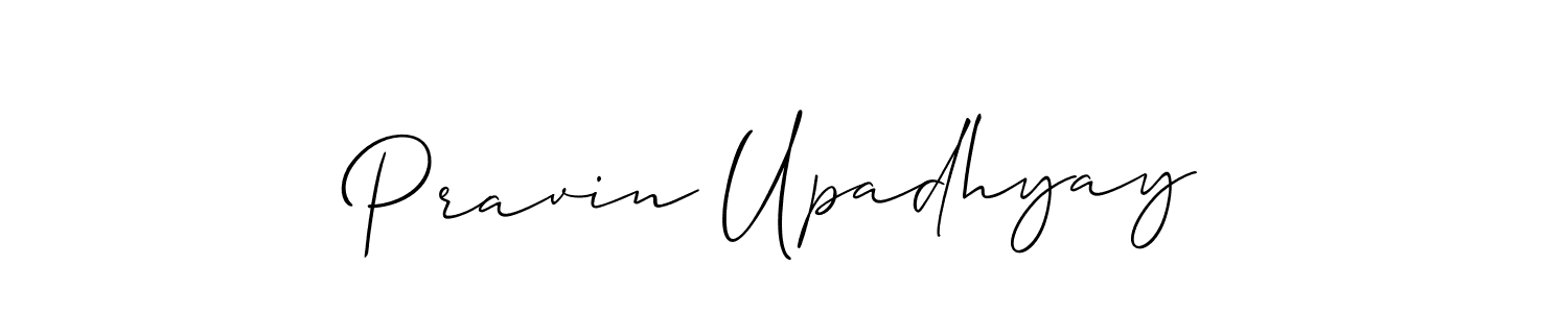 You should practise on your own different ways (Allison_Script) to write your name (Pravin Upadhyay) in signature. don't let someone else do it for you. Pravin Upadhyay signature style 2 images and pictures png