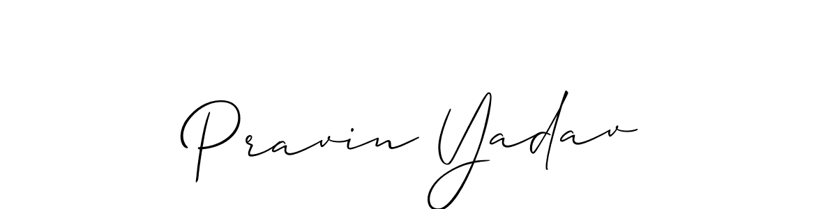 Also we have Pravin Yadav name is the best signature style. Create professional handwritten signature collection using Allison_Script autograph style. Pravin Yadav signature style 2 images and pictures png