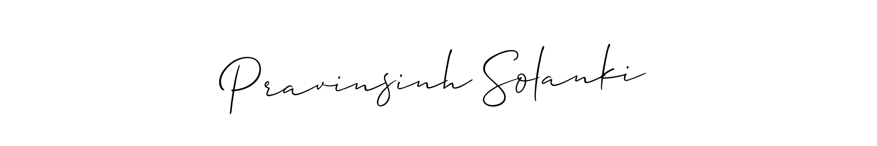 Create a beautiful signature design for name Pravinsinh Solanki. With this signature (Allison_Script) fonts, you can make a handwritten signature for free. Pravinsinh Solanki signature style 2 images and pictures png