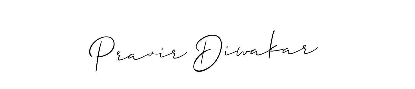 How to make Pravir Diwakar name signature. Use Allison_Script style for creating short signs online. This is the latest handwritten sign. Pravir Diwakar signature style 2 images and pictures png