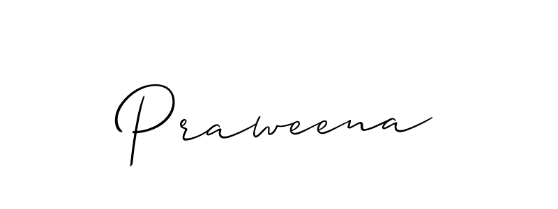 Make a beautiful signature design for name Praweena. With this signature (Allison_Script) style, you can create a handwritten signature for free. Praweena signature style 2 images and pictures png