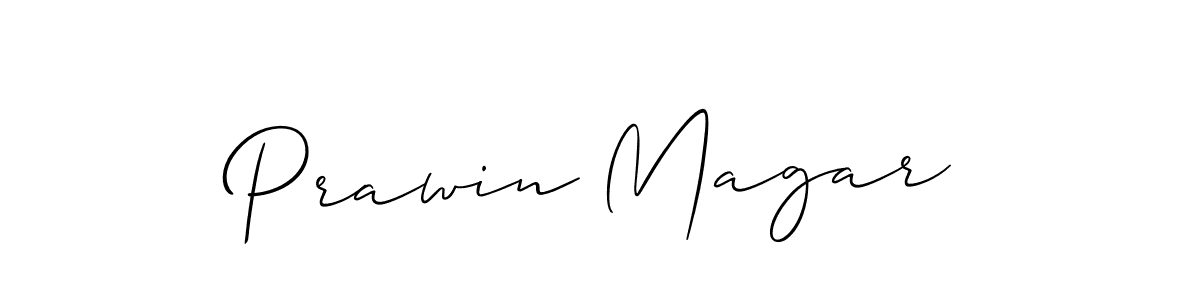 Design your own signature with our free online signature maker. With this signature software, you can create a handwritten (Allison_Script) signature for name Prawin Magar. Prawin Magar signature style 2 images and pictures png