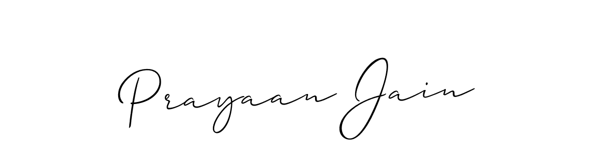Use a signature maker to create a handwritten signature online. With this signature software, you can design (Allison_Script) your own signature for name Prayaan Jain. Prayaan Jain signature style 2 images and pictures png