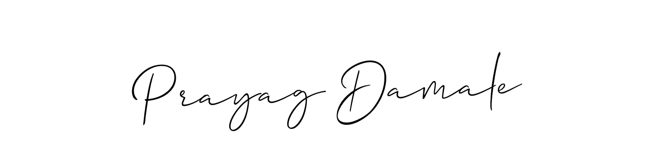 Make a beautiful signature design for name Prayag Damale. With this signature (Allison_Script) style, you can create a handwritten signature for free. Prayag Damale signature style 2 images and pictures png