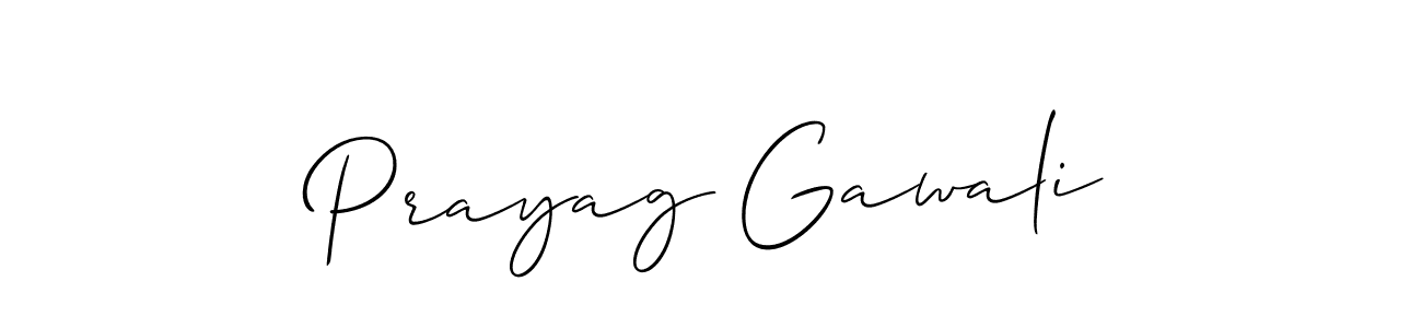 The best way (Allison_Script) to make a short signature is to pick only two or three words in your name. The name Prayag Gawali include a total of six letters. For converting this name. Prayag Gawali signature style 2 images and pictures png