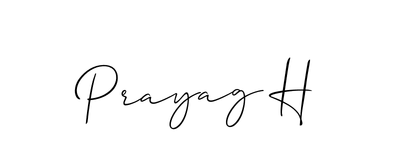 Also You can easily find your signature by using the search form. We will create Prayag H name handwritten signature images for you free of cost using Allison_Script sign style. Prayag H signature style 2 images and pictures png