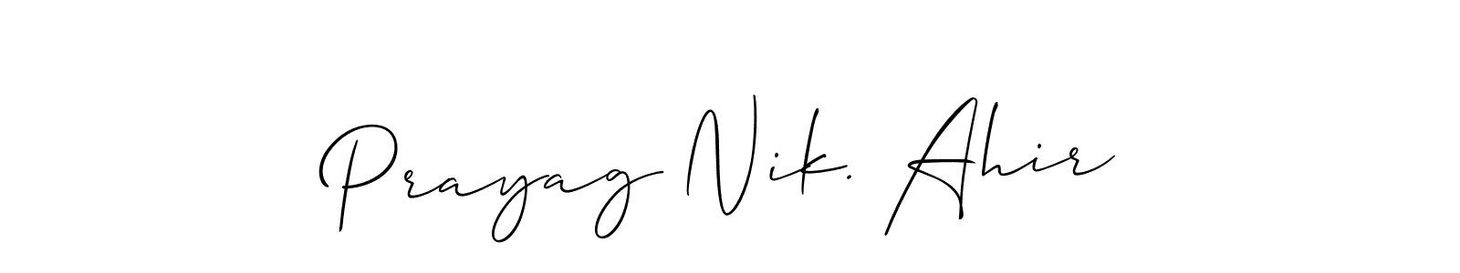 Prayag Nik. Ahir stylish signature style. Best Handwritten Sign (Allison_Script) for my name. Handwritten Signature Collection Ideas for my name Prayag Nik. Ahir. Prayag Nik. Ahir signature style 2 images and pictures png