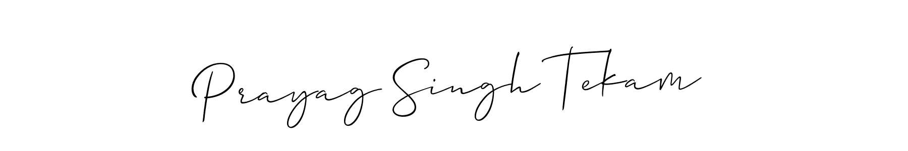You should practise on your own different ways (Allison_Script) to write your name (Prayag Singh Tekam) in signature. don't let someone else do it for you. Prayag Singh Tekam signature style 2 images and pictures png