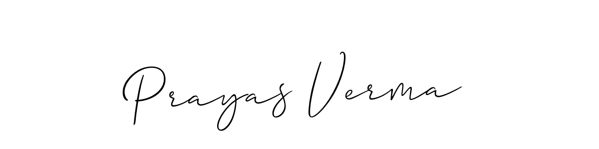 How to make Prayas Verma name signature. Use Allison_Script style for creating short signs online. This is the latest handwritten sign. Prayas Verma signature style 2 images and pictures png