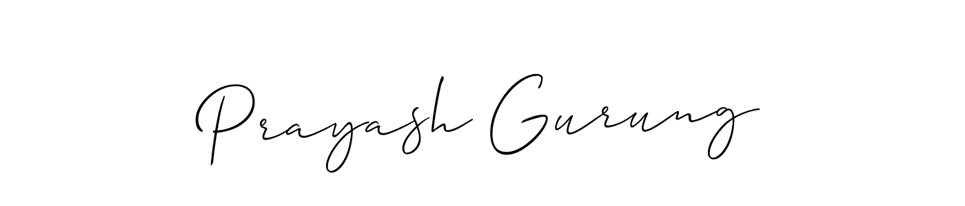 Also we have Prayash Gurung name is the best signature style. Create professional handwritten signature collection using Allison_Script autograph style. Prayash Gurung signature style 2 images and pictures png