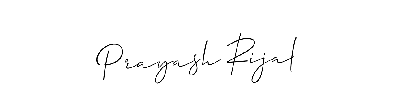 You should practise on your own different ways (Allison_Script) to write your name (Prayash Rijal) in signature. don't let someone else do it for you. Prayash Rijal signature style 2 images and pictures png