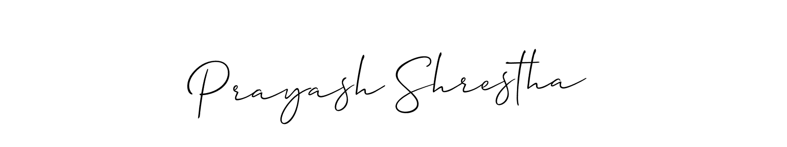 How to make Prayash Shrestha signature? Allison_Script is a professional autograph style. Create handwritten signature for Prayash Shrestha name. Prayash Shrestha signature style 2 images and pictures png