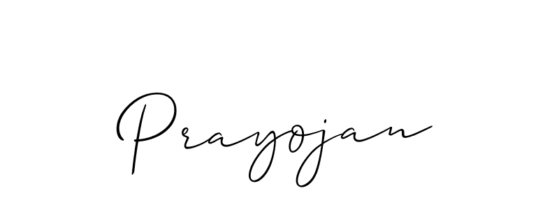It looks lik you need a new signature style for name Prayojan. Design unique handwritten (Allison_Script) signature with our free signature maker in just a few clicks. Prayojan signature style 2 images and pictures png